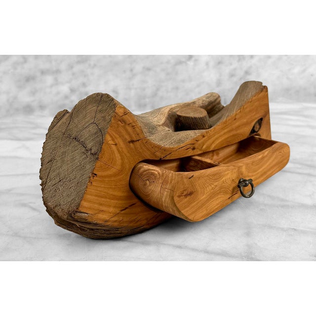 Vintage Rustic Live Edge Teak Jewelry Storage Box For Sale - Image 4 of 10