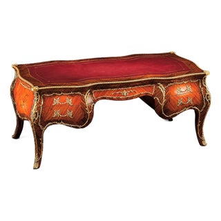 Rosewood Writing Desk With Leather Top For Sale