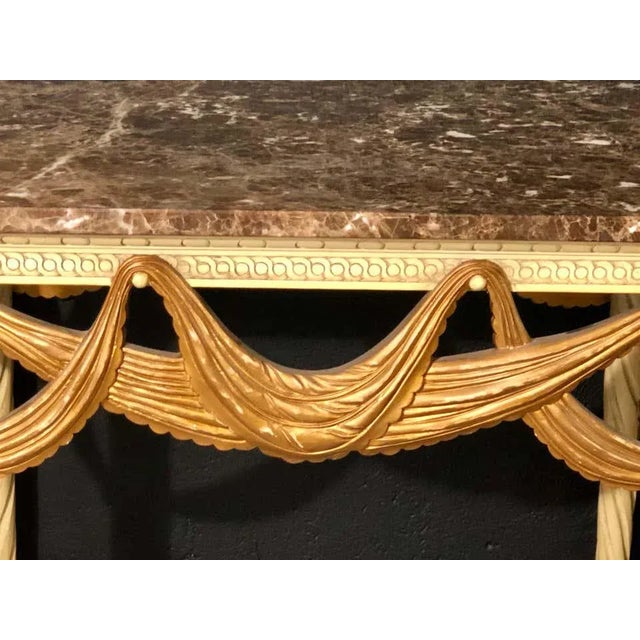 1930s Dorothy Draper Console Sofa or End Tables, Parcel Gilt & Paint Decorated - a Pair For Sale - Image 5 of 13