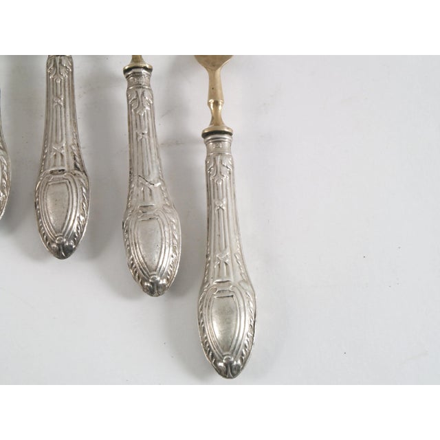 Antique French Silvered Brass Cutlery, 1700s, Set of 10 For Sale - Image 5 of 7