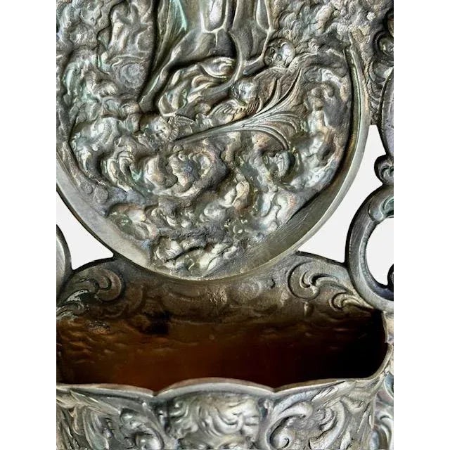 Religious Early 19th Century Silver Holy Water Font, St. Joseph For Sale - Image 3 of 10
