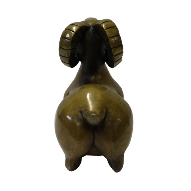 Chinese Chinese Bronze Metal Fengshui Ram Fortune Figure For Sale - Image 3 of 6