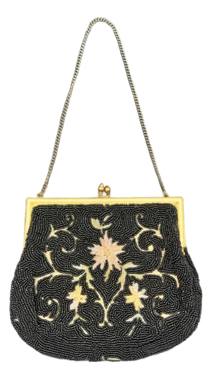 Antique Longchamps French Micro-Beaded Embroidered Purse