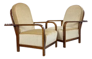 Set of Art Deco Reclining Armchairs, 1930s