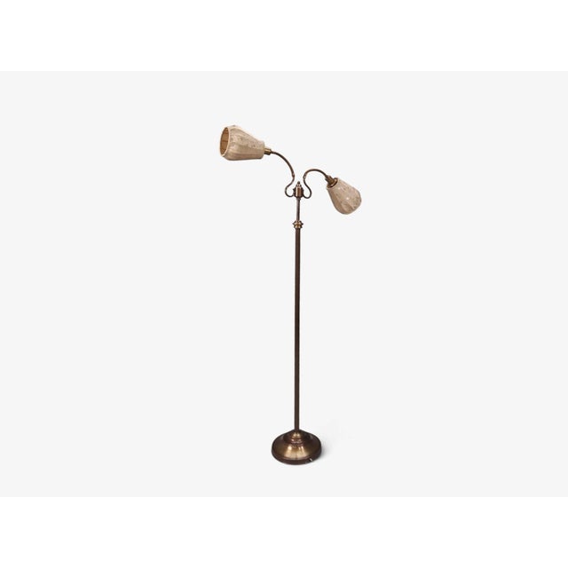 1970s Tyringe Konsthantverk, Double Floor Lamp, Metal, Fabric For Sale - Image 4 of 15