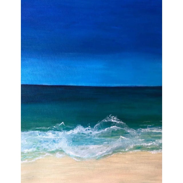 "Missing Cornwall 2" Framed Contemporary Seascape Acrylic Painting For Sale