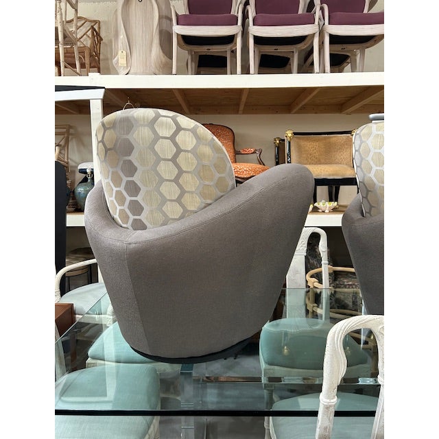 Late 20th Century 20th Century Kagan Style Swivel Chairs by Weiman For Sale - Image 5 of 12