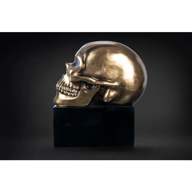 Gold Italian Teschio Foglia Oro Anticata Sculpture by VG Design and Laboratory Department For Sale - Image 8 of 10