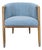 Moe's Light Blue Lounge Chair With Wood Frame and Metal Leg Accents For Sale