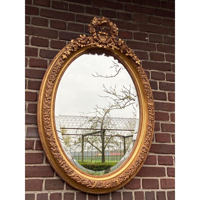 Wood 1980s French Louis XVI Gold Beech Wall Mirrors - Pair 2 PCS For Sale - Image 7 of 18