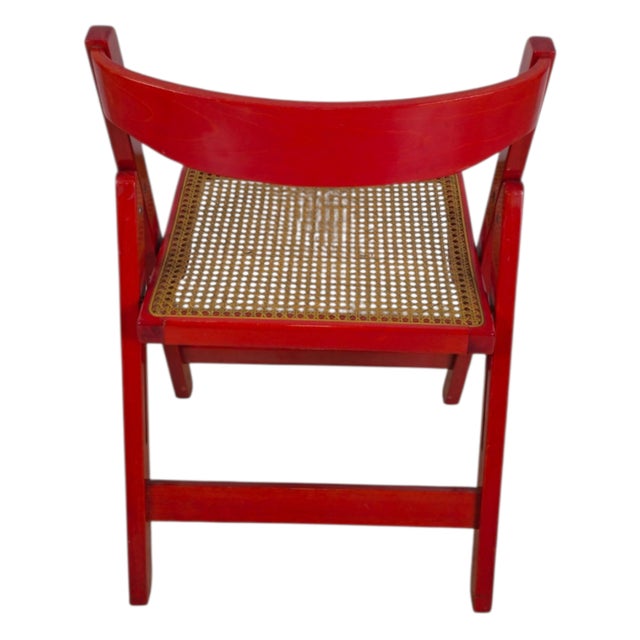 Red Red Lacquered Trieste Folding Chairs attributed to Aldo Jacober, 1960s, Set of 2 For Sale - Image 8 of 10