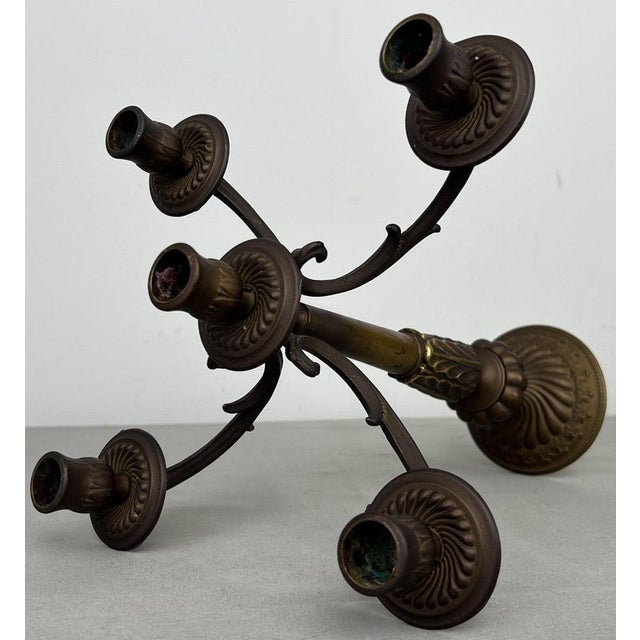 Vintage Italian 5-Arm Candelabra For Sale - Image 11 of 12