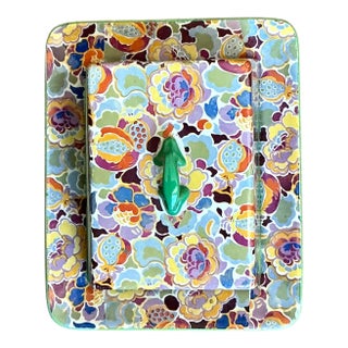 Vintage Regency SoHo Pottery Lidded Cheese Tray For Sale