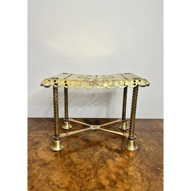 Large Antique Edwardian Brass Trivet, 1900 For Sale - Image 4 of 8