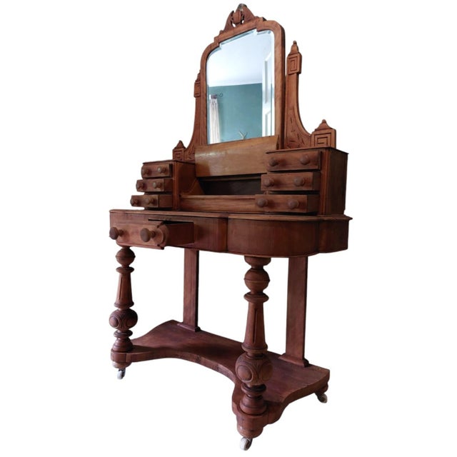 This Duchess Dressing Table set is made in England and is made up of 2 parts, where the base is raised on 4 porcelain...