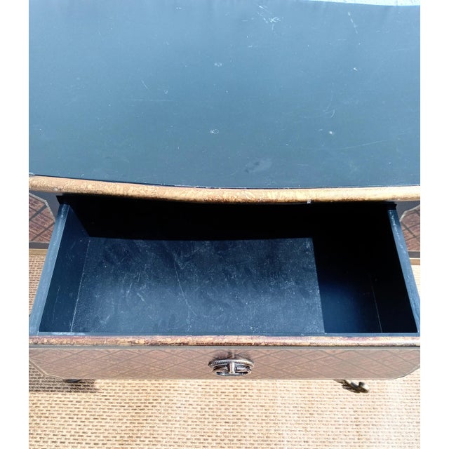 Black Vintage Small Black Rust Scrolled Iron Legs Wood Vanity, Desk For Sale - Image 8 of 10