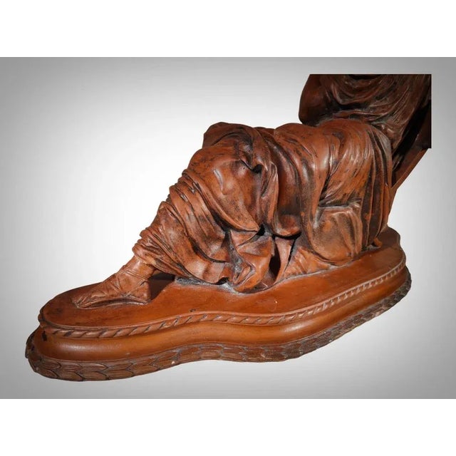 Brown Large Antique Sculpture, 1880 For Sale - Image 8 of 13