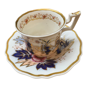 Antique English Imari Teacup and Saucer