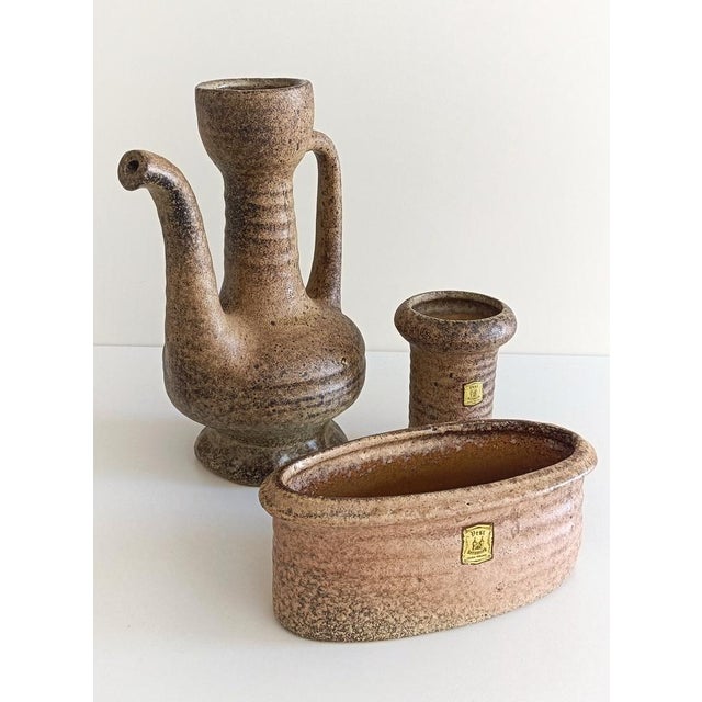 Mid-Century Wabi-Sabi Style Handmade Ceramics Set by Marius Van Woerden, the Netherlands, 1960s, Set of 3 For Sale - Image 4 of 15