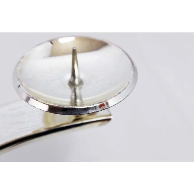 Candleholder in Glass and Silver Metal from Peill & Putzler, 1970s For Sale - Image 6 of 12