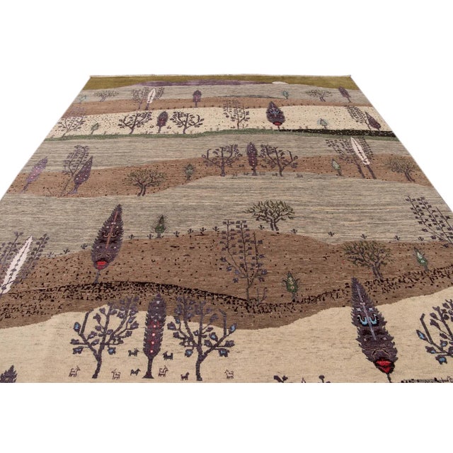 21st Century Modern Indian Gabbeh Style Rug For Sale - Image 12 of 12
