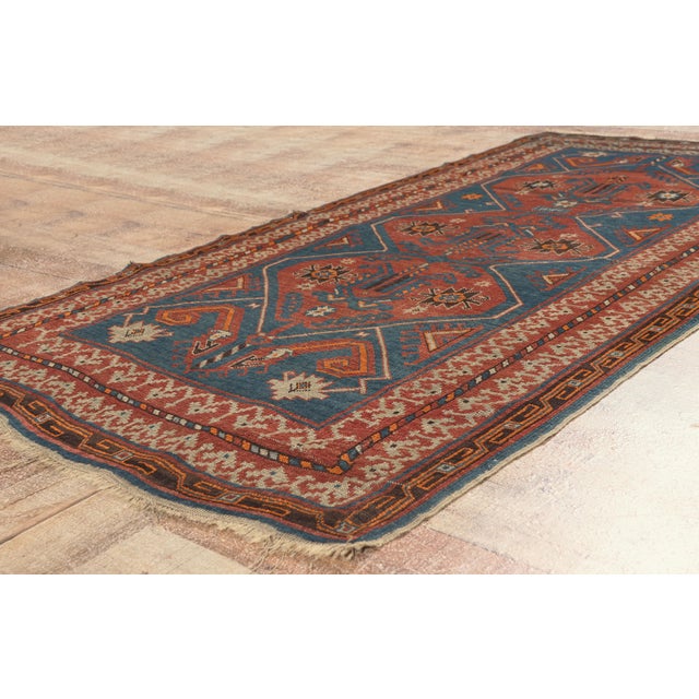 Brick Red Late 19th Century Caucasian Kazak Rug, 03'06 X 05'08 For Sale - Image 8 of 10