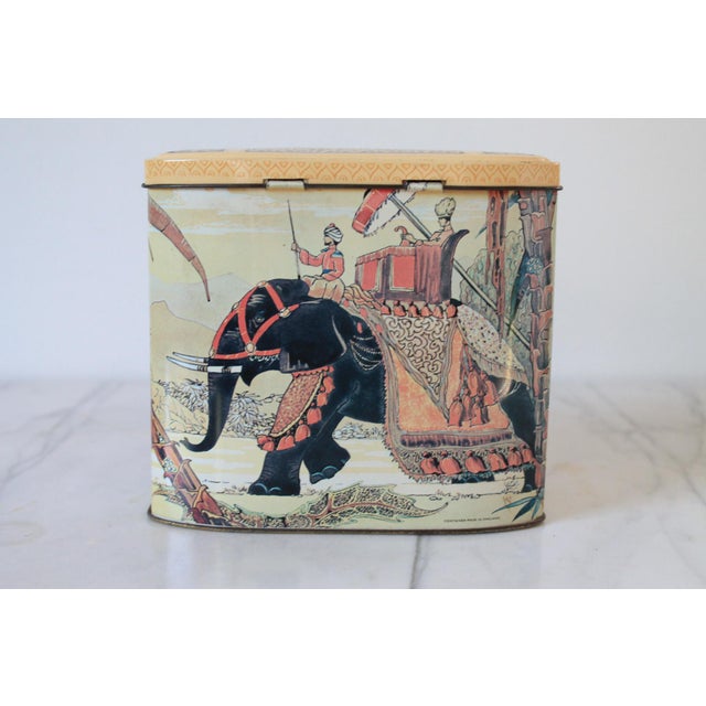 Vintage English Lidded Elephant Tin For Sale - Image 4 of 9