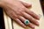 4 Carat Emerald Cut Colombian Emerald & 5.5 Ct Diamond Ring in Platinum Size 6 For Sale In New York - Image 6 of 8