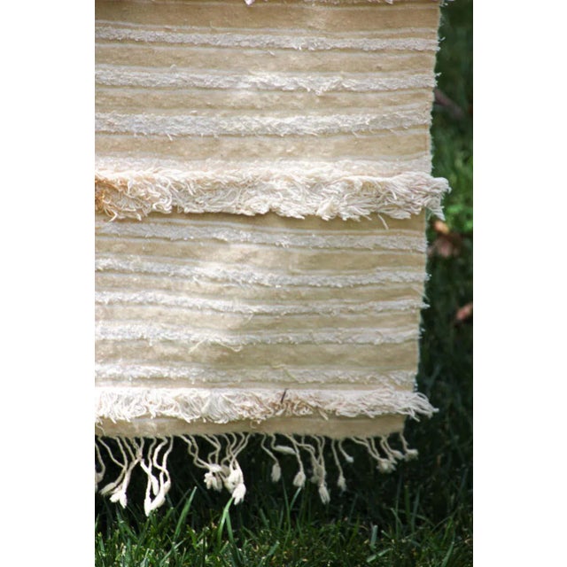1960s Vintage Tribal Moroccan Handcrafted Wedding Blanket Throw For Sale - Image 9 of 13