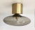 Italian flush mount with smoky Murano glass shade and solid brass frame in lacquered satin brass finish / Made in Italy...