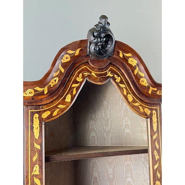 19th Century Inlaid Corner Display Cabinet For Sale - Image 12 of 13