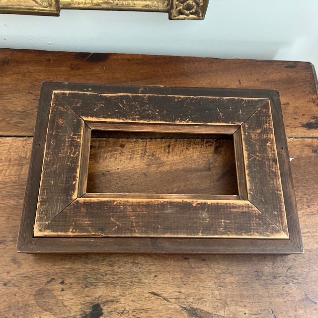Wood Antique Neoclassical Mahogany and Parcel Gilt Picture Frame For Sale - Image 7 of 8