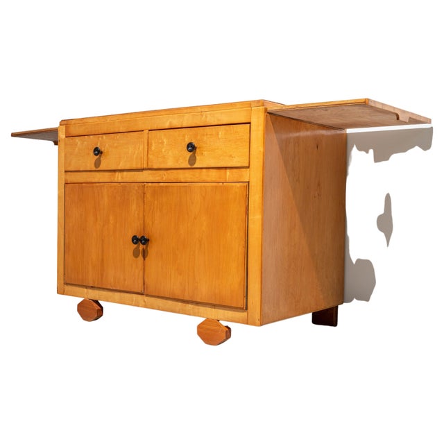 Lovely artisanal two-door sideboard wit diamond feet. Lovely blonde almost yellow wood that has stayed very good over the...