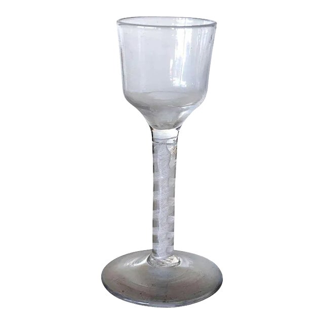 Early Double-Series Cotton Twist Stem Wine Glass For Sale