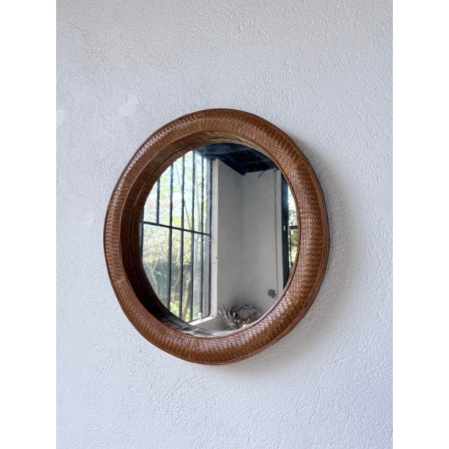 Round Wicker Mirror, 1960s For Sale - Image 6 of 18