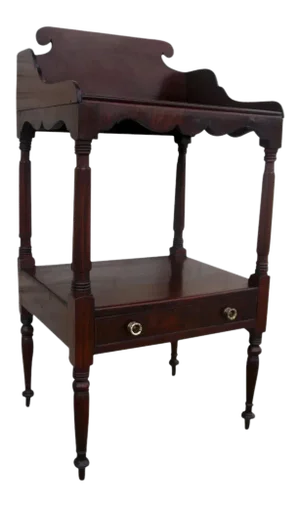 American Mahogany One Drawer Wash Stand Side Table
