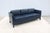 Bernhardt MCM Style Mark Goetz for Bernhardt Design Moreau Sofa in Navy Blue Leather For Sale - Image 4 of 18