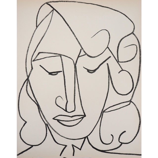 Françoise Gilot, Portrait de femme timide, Lithograph For Sale