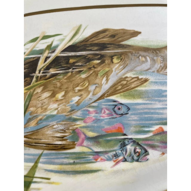 Ivory Antique French Longchamp Large Fish Platter Serving Dish For Sale - Image 8 of 14