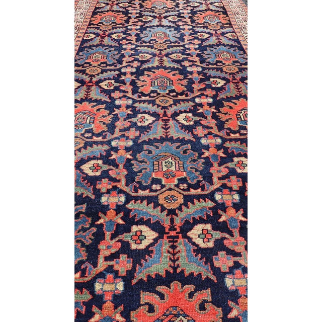 Textile Long Antique Persian Hamadan Runner With All-Over Sub-Geometric Design For Sale - Image 7 of 14