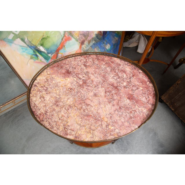 Brown 19th Century Mahogany Louis XVI Side Table With Marble Top For Sale - Image 8 of 9