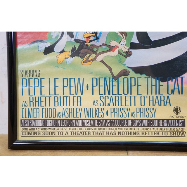 Late 20th Century Looney Tunes Cartoon Spoof Movie Poster Gone With a Strong Wind 16" For Sale - Image 9 of 12