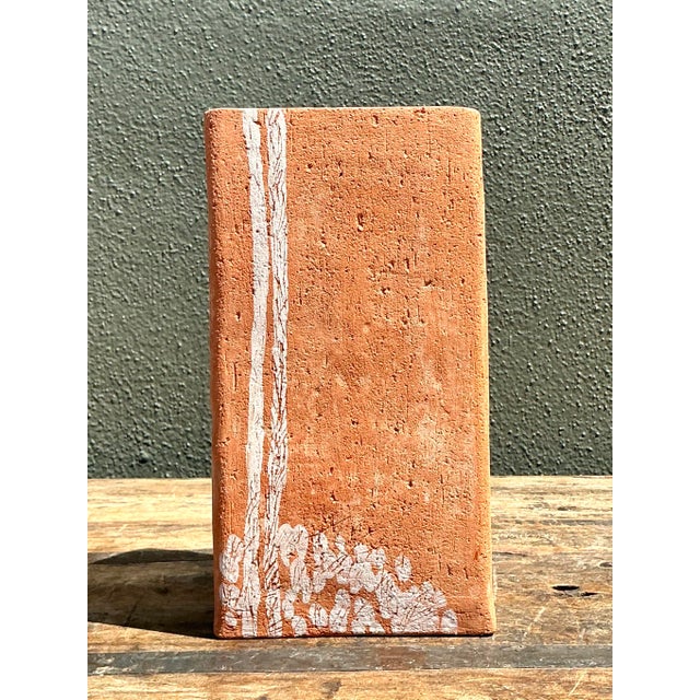 Late 20th Century Vintage Original Studio Pottery Drip Glaze Vase For Sale - Image 5 of 11