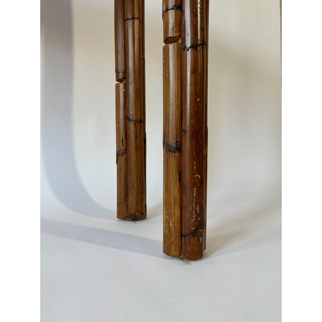 Spanish Bamboo and Smoked Glass Console Table, 1970s For Sale - Image 6 of 7