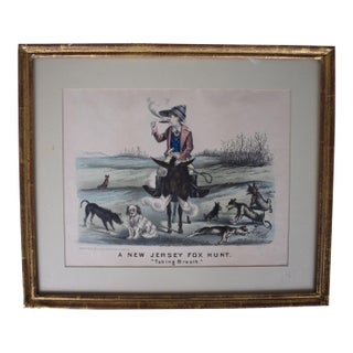 A New Jersey Fox Hunt. "Taking Breath" For Sale
