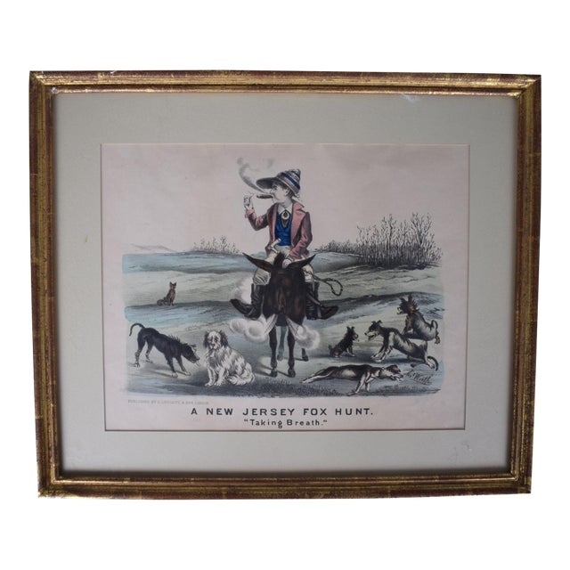 A New Jersey Fox Hunt. "Taking Breath" For Sale