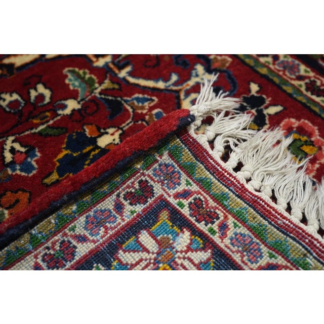 Red 1940s Vintage Sarouk Rug 4'2'' x 6'6'' For Sale - Image 8 of 11
