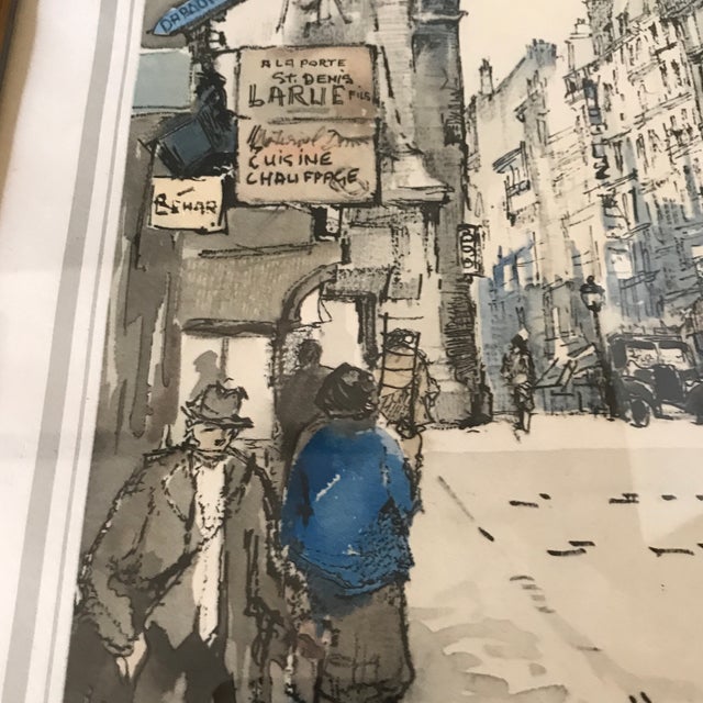 Jan Korthals Hand Colored Framed Print of “Rue St. Denis” Paris Chairish