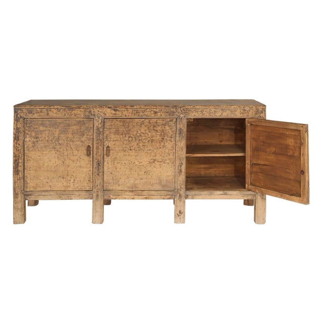 Late 20th Century Three Door Reclaimed Elm Server For Sale - Image 4 of 9