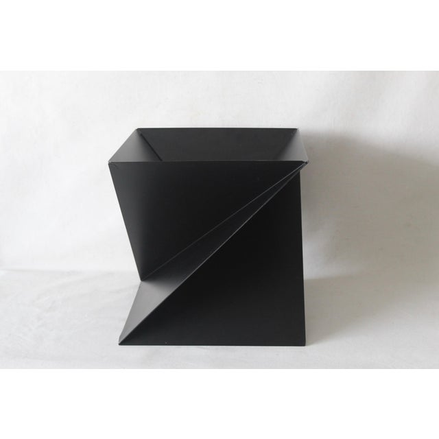 Postmodern Ronald Willemsen for Metaform Style Postmodern Matt Black Metal Origami Side, Coffee Table Base For Sale - Image 3 of 11